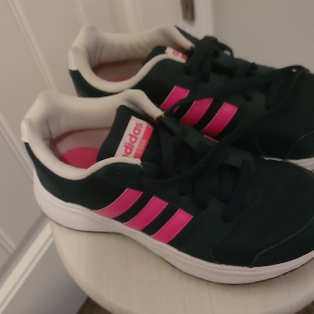 Adidas Neo Sneakers – Dark Blue with Pink Stripes - Picture 2 of 5